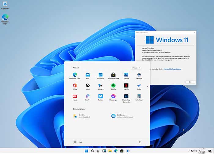 Zrzut ekranu Windows 11