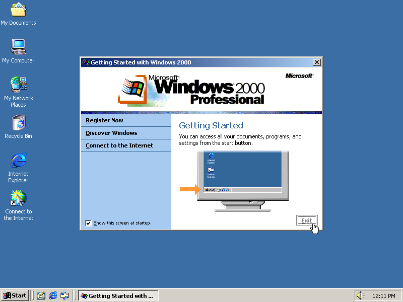 Zrzut ekranu Windows 2000