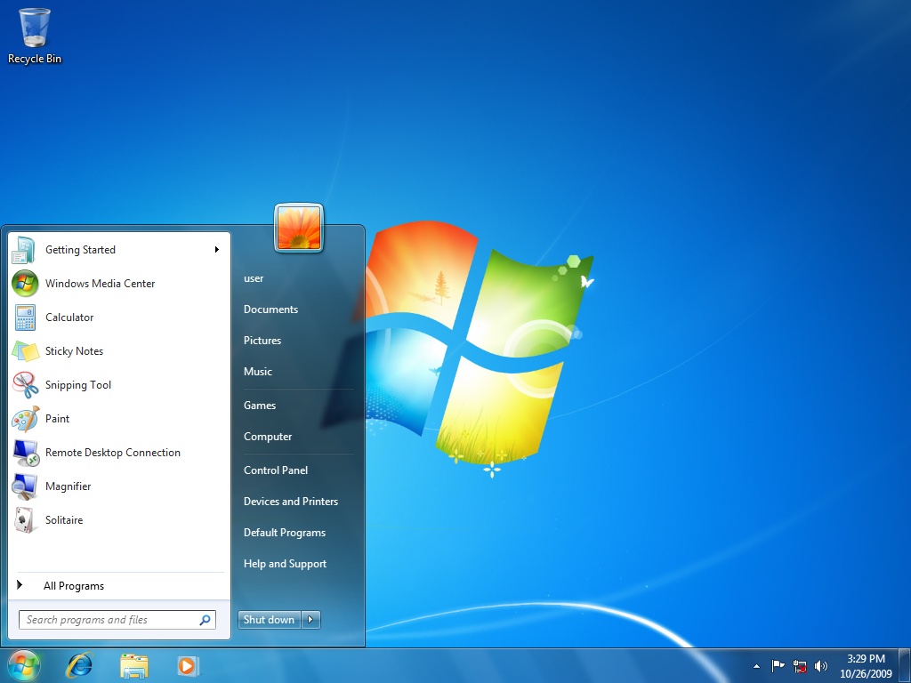 Zrzut ekranu Windows 7