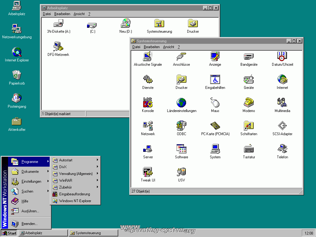 Zrzut ekranu Windows NT 4.0
