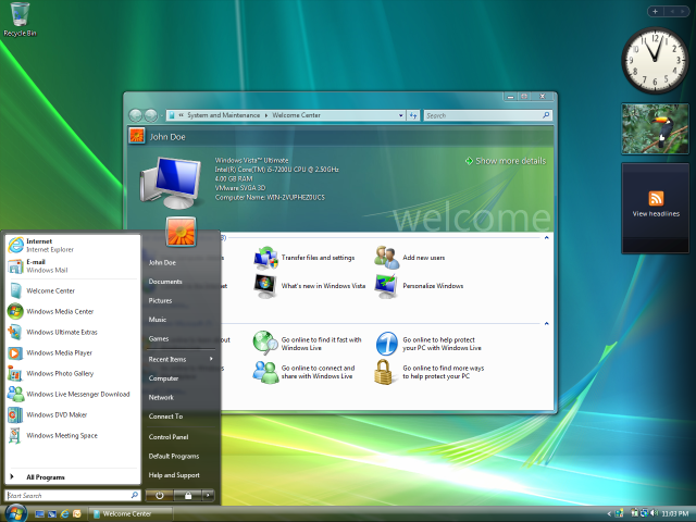 Zrzut ekranu Windows Vista