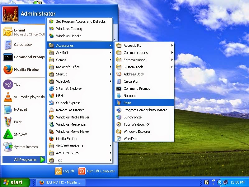 Zrzut ekranu Windows XP